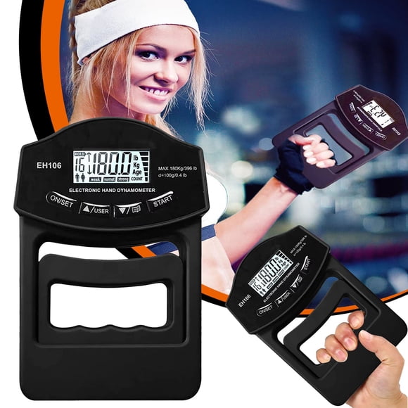 Riforla Newest Hand Dynamometer Grip Strength Measurement Meter / Trainer Auto Capturing Electronic Hand Grip to 396lb/180Kg Black