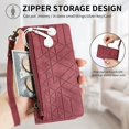 thumbnail image 6 of Ancove for iPhone 13 Mini Wallet Cover with Wrist Strap,Elegant PU Leather Credit Card Holder Kickstand Zipper Flip Full Body Protective Case Cover for iPhone 13 Mini,Red, 6 of 8