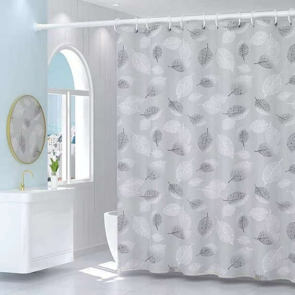 Shower Curtain Liner with Plastic Hooks, 72x72 Inch Plastic Shower Curtain Liner for Shower Stall & Bathtubs, Bathroom Curtains Shower Curtain and Liner Set