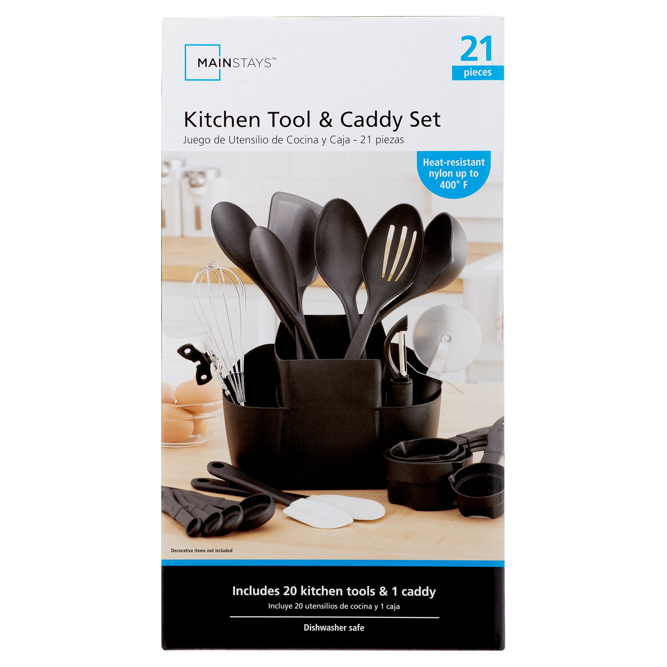 Mainstays 8-Piece Nylon Kitchen Utensil Set with Connector Ring