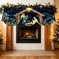 thumbnail image 5 of Quilted Nativity Scene Christmas Mantel Scarf, 78.7 x 19.7 Inch Polyester Holiday Fireplace Decor, Christmas Indoor Home Decor, 5 of 8