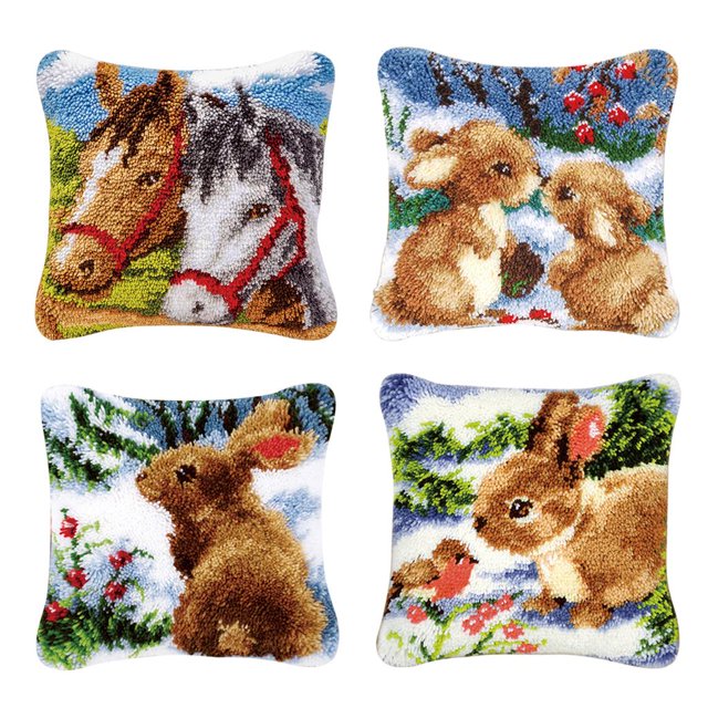 4 s de s de ganchos de pestillo de animales encantadores para funda de almohada de bricolaje funda de almohada cojín de sofá, de bricola perfecl Kits para alfombras con gancho de lengüeta
