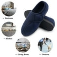thumbnail image 7 of Diabetic Slippers Shoes for Men Arthritis Edema Adjustable Closure Memory Foam House Shoes, Blue 13, 7 of 7