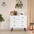 thumbnail image 3 of Patiojoy Commode 4 Tiroirs Commode de Rangement pour Chambre Salon Blanc, 3 of 9