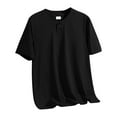 thumbnail image 4 of Gamivast Mens Summer Casual Henley Shirts Fashion V Neck Short Sleeve Loose Fit Tops Comfort Breathable Beach Tees Black XXXXL Returns and Refunds Account Purchase History, 4 of 8