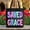 Black, variant on Saved By His Grace Printed Faux Sequin Christian Tote Bag, Religious Love Gift Shopper