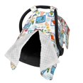 thumbnail image 2 of Yiaed Summer Stamp Print Baby Car Seat Canopy Carrier Cover, Breathable Nursing Cover for Breastfeeding,Multi-Use Infant Carseat Stroller Cover, 2 of 7