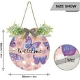 thumbnail image 3 of Coolnut Welcome Sign Hanging Plaque Sign Flowers and Butterfly Porch Wall Front Door Garden Home Welcome Hanging Sign, 12x12 in Home Decor, 3 of 7