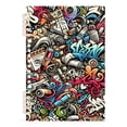 thumbnail image 2 of 2 Pcs Cartoon Graffiti Doodle Spiral Notebooks 60 Sheets 120 Pages A5 Journal Notepad 8.3x5.7 Inch Thick Adjustable College Ruled Paper, 2 of 8