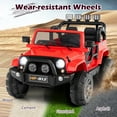 thumbnail image 3 of OLAKIDS 2 Seater Ride on Truck, 12V Battery Powered Electric Vehicle for Kids with Remote Control, Power Display, LED Lights, Story, Suspension System, MP3, Ride on Toy for 3+ Boys Girls, 3 of 9