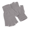 thumbnail image 2 of WonderWiz Merino Wool Fingerless String Knit Liner Touchscreen Gloves Light Gray One Size, 2 of 5