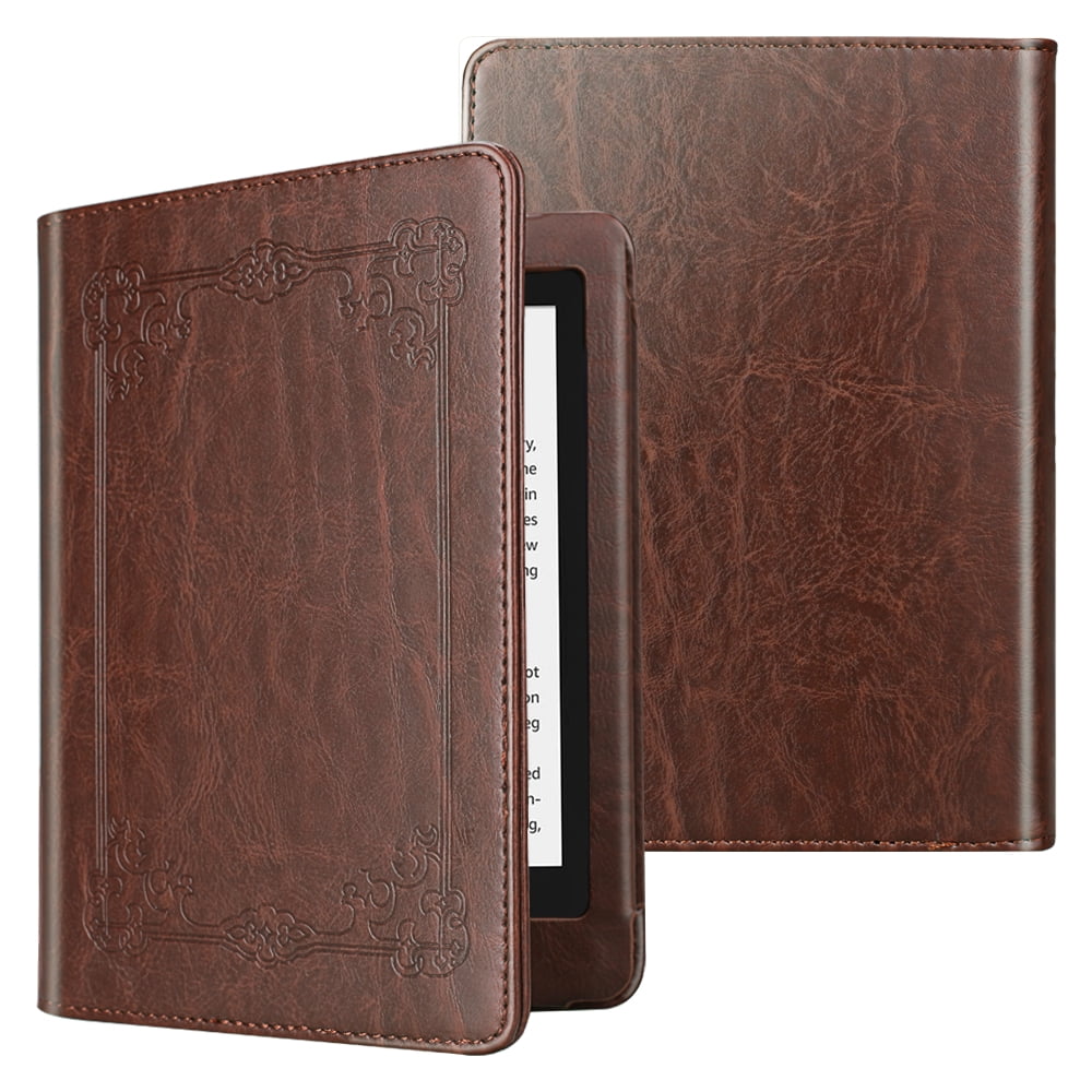 Fintie Folio Case for 6" Kindle Paperwhite (10th Generation 2018 and All Paperwhite Generations Prior to 2018) - PU LeatherBook Style Shockproof Cover with Auto Sleep/Wake, Vintage Brown