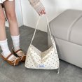 thumbnail image 4 of HUISZJ Polka Dot Underarm Bag, Large Capacity Shoulder Bag with Zipper, Portable Crossbody Bag for Travel Shopping Work, Beige, 4 of 10