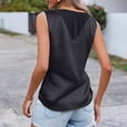 thumbnail image 4 of Qwertyu Satin Tank Tops for Women Dressy Casual V Neck Sleeveless Silk Blouse Loose Fit Camisole Tops Business Work Shirts Black XL, 4 of 4