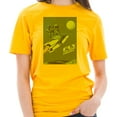 thumbnail image 3 of Big Size Fly To The Moon Graphic Design Unisex Ring Spun Combed Cotton Short Sleeve Deluxe Jersey T-Shirt - Taxi Gold XL, 3 of 4