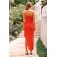 thumbnail image 2 of Vestido PRETTYGARDEN 2025 Strapless Largo con Volantes Naranja Talla L, 2 of 8