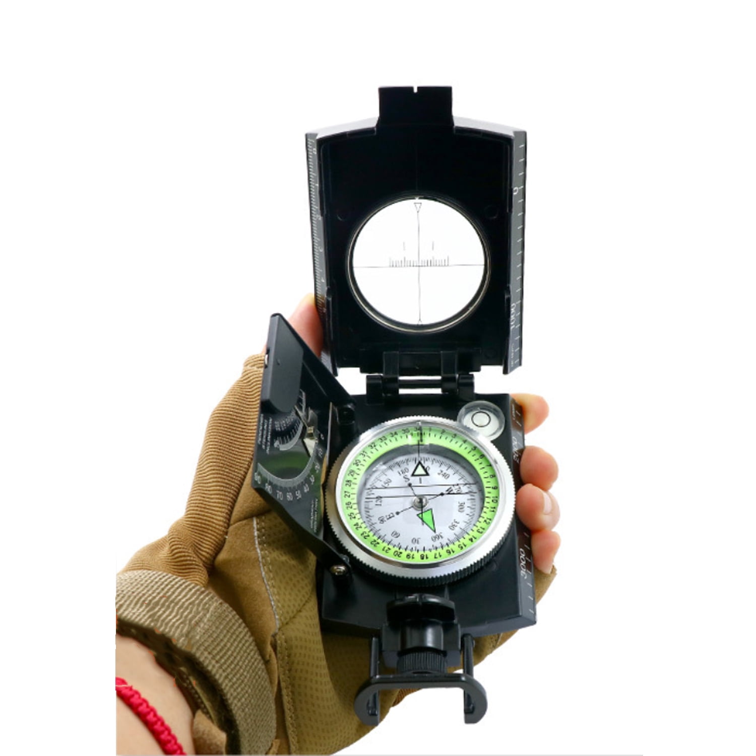 2 Pack,Black,Camping Survival Compass Glow in The Dark Military Compass Survival Gearfor for Hiking, Camping,Backpacking, Outdoor Activities，K4074
