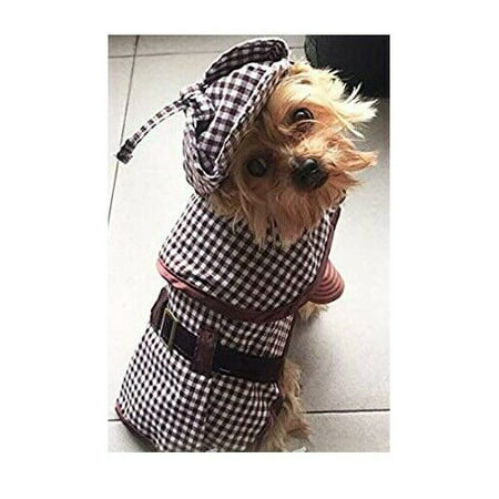 Sherlock Hound Costume for Smaller Dogs Brown Detective Outfit Size 6 CLOSEOUT !