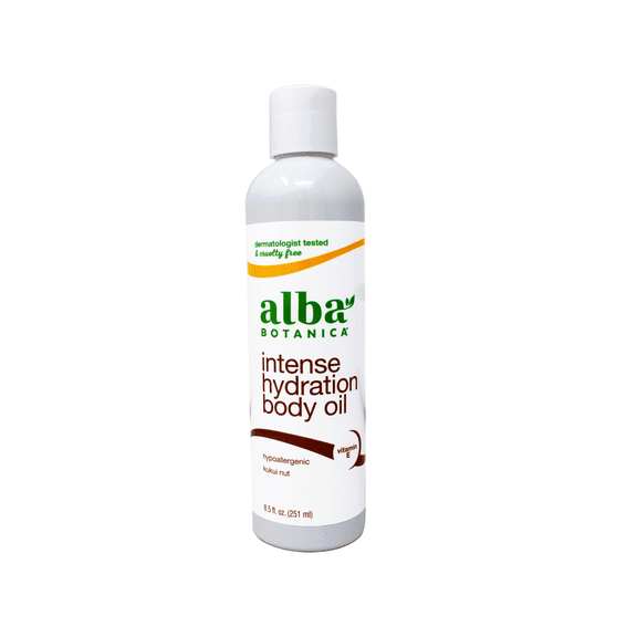 Alba Botanica Intense Hydration Body Oil, with Kukui Nut and Vitamin E, 8.5 FL OZ (Packaging May Vary)