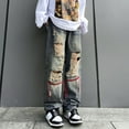 thumbnail image 4 of TAIAOJING Men's Classic Loose Fit Straight Leg Stretch Denim Jeans Male Casual Fashion Plus Size Street Wide Leg Trousers Pants Comfort Denim Jeans for Men, 4 of 9