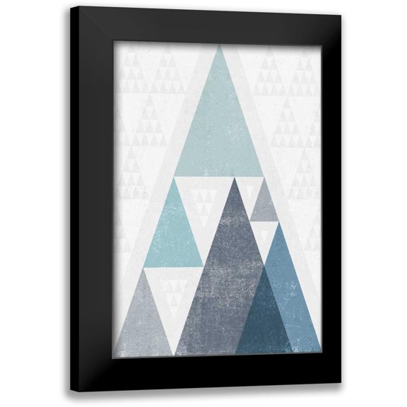 Mullan, Michael 11x14 Black Modern Framed Museum Art Print Titled - Mod Triangles III Blue