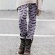 thumbnail image 4 of Gibobby Leggings con bolsillos dama Leggings con estampado Halloween para mujer Leggings elásticos pantalones casuales botas pantalones（Morado， S), 4 of 5