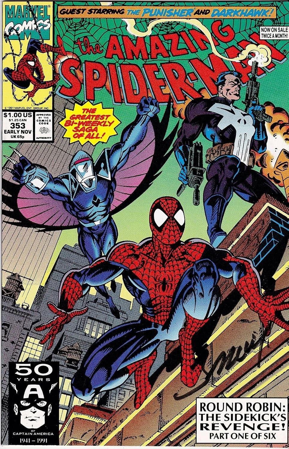 Amazing Spider-Man #353 Signed by Mark Bagley VERY FINE