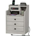thumbnail image 7 of LNSETGC Nightstand with Charging Station  Night Stand with Hutch &amp;  Drawers  End Table  Bedroom Grey, 7 of 7