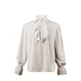 thumbnail image 3 of MEZZALL Toddler Boys Shirt Renaissant Lace Up Scottish Jacobite Classical Tops Cozy Dailywear, White, 8-9 Years, 3 of 6