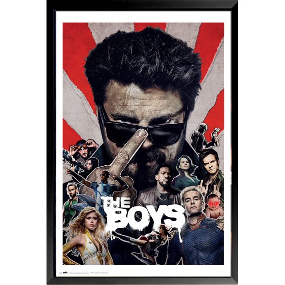 BUY ART FOR LESS Officially Licensed Framed The Boys Character Collage 36 x 24 TV Show Art Print Poster