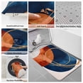 thumbnail image 6 of Navy Blue Burnt Orange Bath Mat 3 Piece Bathroom Rug Set, Boho Art Modern Geometric Non Slip Bath Rug Contour Mat and Toilet Lid Cover, Absorbent Shower Mats Soft Bath Rugs and Mats Sets, 6 of 8