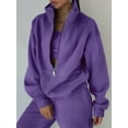 thumbnail image 4 of Women'S Two-Piece Set, Fleece Sweatshirt, Sporty Street Casual Fashion Set for Women, 4 of 10