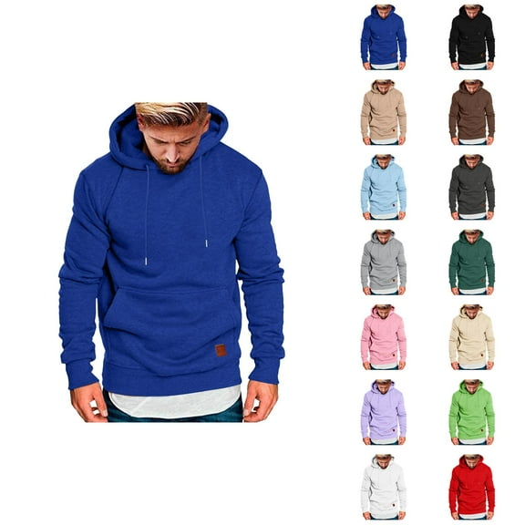 Essentials Hoodies for Men 2025 Long Sleeve Pullover Hooded Sweatshirt with Pockets Plain Hoody Mens Hoodies