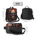 thumbnail image 2 of Honeii Vintage Butterfly Flower Skull Print Insulated Lunch Bag, Reusable Lunch Box for Adult, Leakproof Cooler Bag for Work Office Travel Picnic, 2 of 7