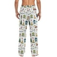 thumbnail image 2 of Town Life with Dog Men's Lightweight Pajama Bottoms Stretch Elastic Waist Side Pockets Spring Fall, 2 of 7
