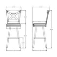 thumbnail image 2 of Amisco Snyder 30 In. Bar Stool - Brownish-Green Grey Faux Leather / Black Metal / Grey Wood, 2 of 2
