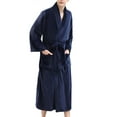 thumbnail image 3 of Fymall Women Men Long Robe Soft Warm Flannel Robe Bathrobe Nightgown, 3 of 7