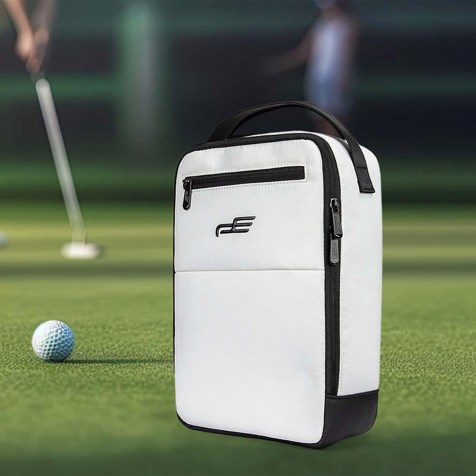 Golf Shoe Storage Bag Zippered Golf Bag Golf Gift for Men Women White