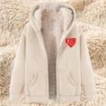 thumbnail image 4 of iHPH7 Fleece Hoodie Women Winter Clothing for Women Hooded Jacket Women Womens Jackets Casual Plain Hoodies for Women Full Zip Hoodies for Women Womens Fleece Zip Up Jacket Beige M, 4 of 6