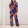thumbnail image 2 of Honeii Vintage USA Flag Print Women's Pajama Sets Long Sleeve Button Down Sleepwear Nightwear Soft Pjs Lounge Sets 2PCS-X-Large, 2 of 7