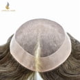 thumbnail image 4 of Lyrical Hair Toupee for Men Fine Mono Mens Toupee Human Hair Replacement Systems Monofilament with NPU Hairpiece for Man Black Brown Blonde Gray Hair Wig Unit, 4 of 6