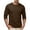 *Brown, variant on Men's Crew Neck 3/4 Sleeve T-Shirt , Chest Pocket Basic Daily Tee For Men,White,S-3XL