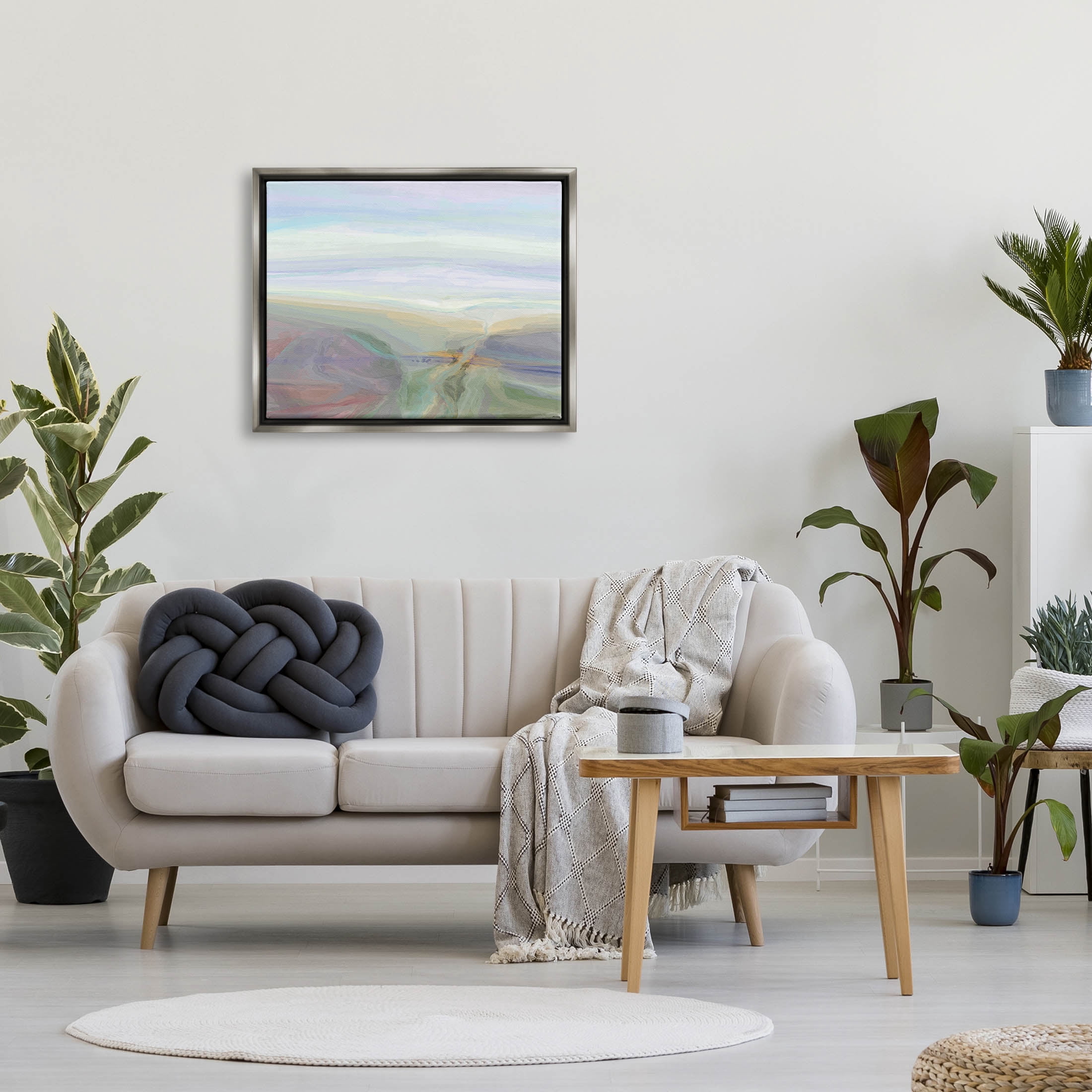 Abstract Pastel Canyon Landscape Abstract Graphic Art Luster Gray Framed Art Print Wall Art
