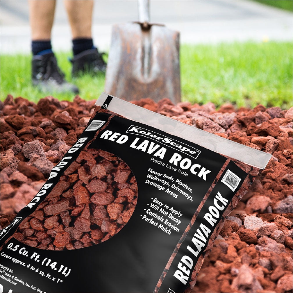 Kolorscapes Outdoor Decorative Stone Red Lava Rock .5CF - Walmart.com