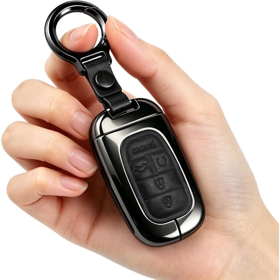 Key Fob Cover Compatible with Honda Accord Civic CR-V HR-V Pilot Ridgeline 2022-2026 5 Button Metal Keychain Case Holder Protector,black