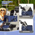thumbnail image 4 of Magshion Foldable Dog Pet Stroller with Cup Holder, 4 Wheel (Navy Blue), 4 of 12