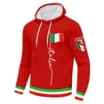 thumbnail image 4 of Valora Men Sweatshirt Men's Hoodies Sweatshirts Stylish Italian Print Letter Hoodie For Men Comfortable Casual Wear With Adjustable Drawstring And Soft Fabric Ideal For Year Round Fashion Red XL, 4 of 4