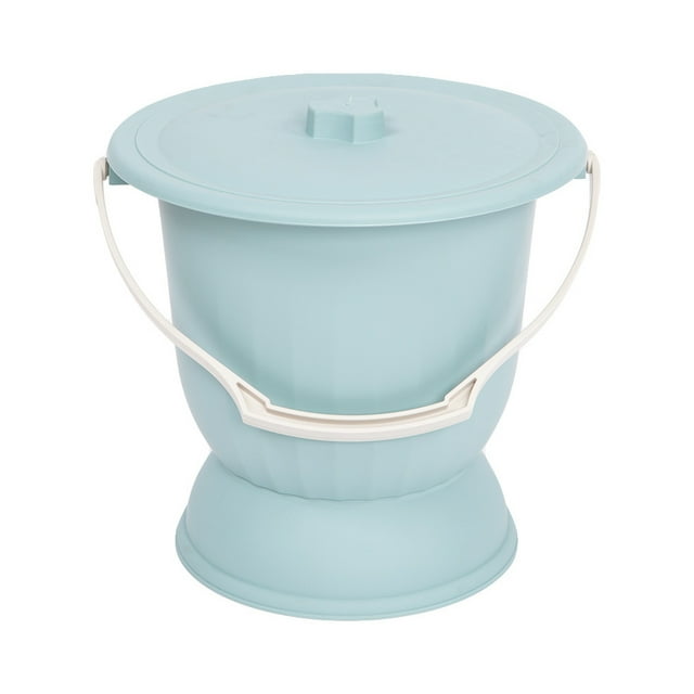 Orinal de plástico ligero para adultos y niños, orinal de base alta con escupidera
