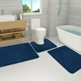 thumbnail image 4 of Leodye 3 Pieces Memory Foam Bath Mat Set with U-Shaped Toilet Rug - Non Slip Super Soft Absorbent Quick Dry Bathroom Rugs for Bathtub, Vanity & Toilet Base, 4 of 8