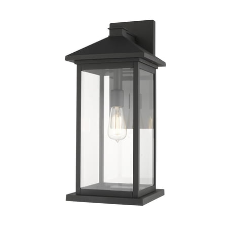 1 Light Outdoor Wall Mount in Seaside Style 9.5 inches Wide By 22 inches High-Black Finish Bailey Street Home 372-Bel-3173772